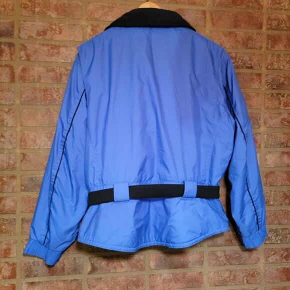 VINTAGE Ossi Skiwear Belted Ski Jacket blue size 12 - Picture 2 of 3